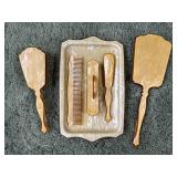 Butterscotch Celluloid Vintage Amber Vanity Set