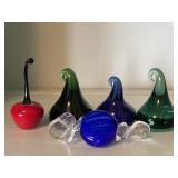 Blown Art Glass Petite Hand Candy Kisses & Cherry