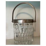 Antique Cut Crystal & Silverplate Mini Ice Bucket