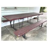 Wrought Iron & Wood 7 ft. Picnic Table