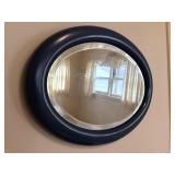 Oval Beveled Wall Mirror Dark Blue