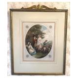 Hamilton Pastoral Engraving Art Print Framed