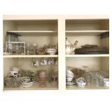 Kitchen China & Glassware Cabinet Lot