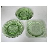 Jeannette Glass Uranium depression Glass Plates