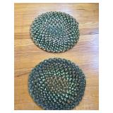 Green Braided Seat Cushions Vintage