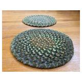 Green Braided Seat Cushions Vintage