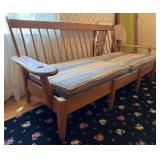 Mid-Century Maple Wood Paddle Arm Sofa