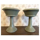 Haeger Pottery Pedestal Planter Pair