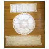 Vintage Lace Table Linens Trio
