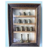 Thimble Display In Framed Wall Case