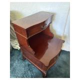 Mahogany Stepback Side Table Nightstand Vintage