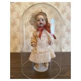 SFBJ 252 Paris Pouty Porcelain Doll w/ Dome
