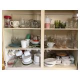 Kitchenware & Glassware Cabinet Lot