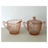 Jeanette Pink Depression Glass Cherry Blossom