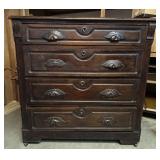 Antique Victorian Walnut Wood Dresser