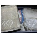 Lg Tote of  Lace Linens Tablecloths & Bedding