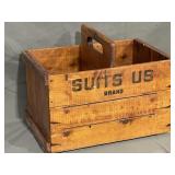 Vintage Suits Us Wooden Bottle Crate