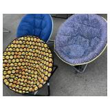 3 Folding Saucer Chairs 32in Diameter
