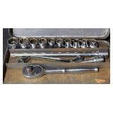 Snap-On Socket Wrench w Sockets Set 3/16-1/2