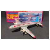 MF-104 Passenger Plane Friction Tin Toy 9in