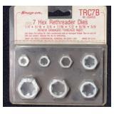 Snap-On 7 Hex Rethreader Dies Set 1/4-5/8