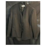 Le Suit Collarless Blazer & Skirt Sz18