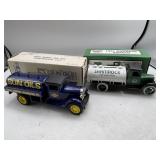 2 Vintage Tanker Die-Cast Coin Banks