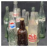 Vintage Glass Bottles Pepsi Kist Coke & More