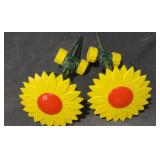 Decorative Sunflower Lawn Sprinkler Lot of 2
