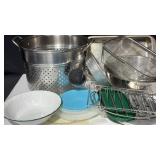 Assorted Kitchen Equipment Stainers Pan & More