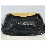 Whiting & Daivs Black Metal Mesh Evening Clutch