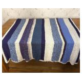 Vintage Crocheted Striped Afghan Blanket