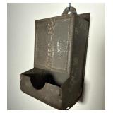 Vintage Tin Metal Match Holder