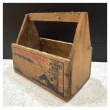 Vintage Go Fishing Small Wood Bait Caddy