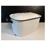 White Enamel Roasting Pan