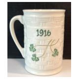 Belleek Basketweave Shamrock Easter Rising Mug