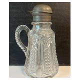 EAPG Syrup Pitcher Decanter Banded Hobstar & Cane