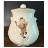 Vintage Boy Playing Small Ceramic Jar