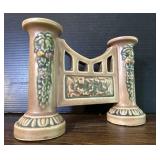 Roseville Pottery Florentine Gate Double Bud Vase