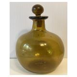 MCM Amber Glass Onion Bottle Decanter