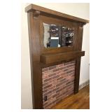 Vintage Tiger Oak Fireplace Mantel Surround