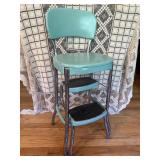 Retro Kitchen Step Stool Turquoise Cosco Seat