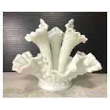 Fenton Milk Glass Hobnail Epergne Centerpiece