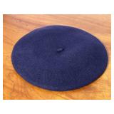 Beret Basque De Luxe Wool Navy Blue Hat