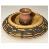 Sioux Bud Vase & Native American Pottery Bowl