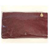 Whiting & Davis Burgundy Metal Mesh Clutch