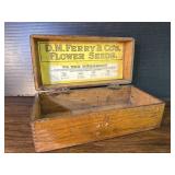 DM Ferry & Co Flower Seed Box Small Wood Display