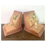 Roseville Pottery Snowberry Bookends Pair 18E