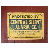 Detroit Central Silent Alarm Co. Metal Sign