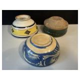 Antique Pottery Bowls Trio